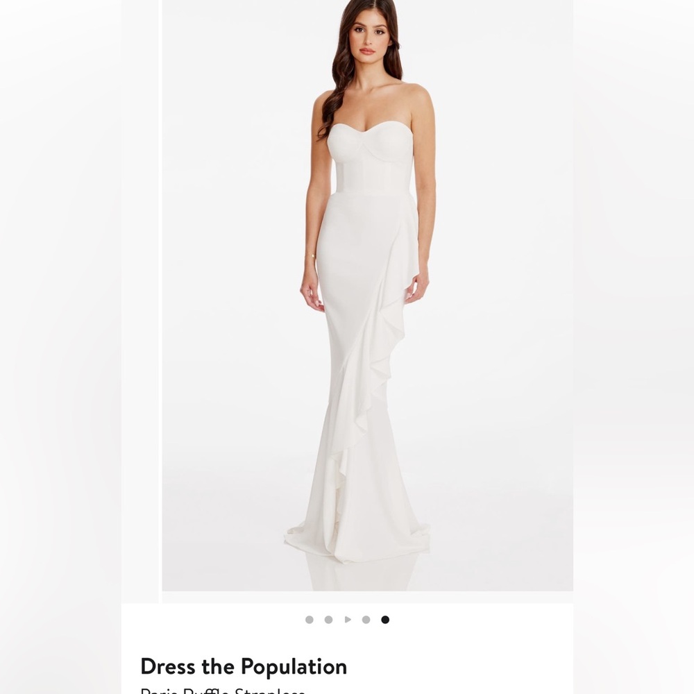 Dress the population strapless white dress